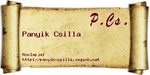 Panyik Csilla névjegykártya
